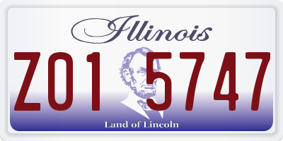 IL license plate Z015747