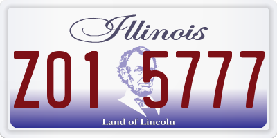 IL license plate Z015777