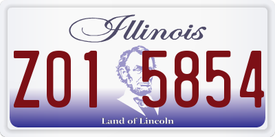 IL license plate Z015854