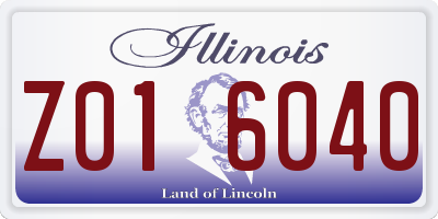 IL license plate Z016040