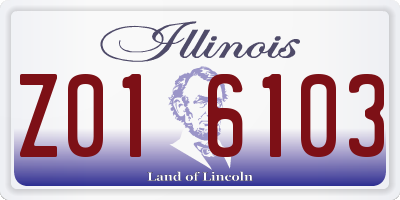 IL license plate Z016103