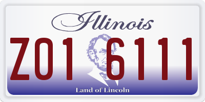 IL license plate Z016111