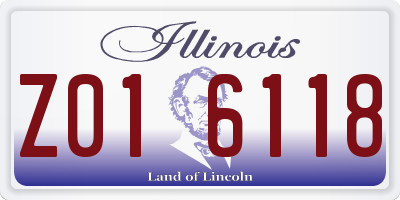IL license plate Z016118