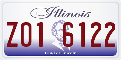 IL license plate Z016122