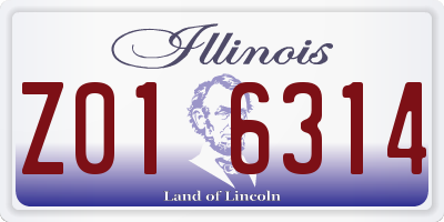 IL license plate Z016314