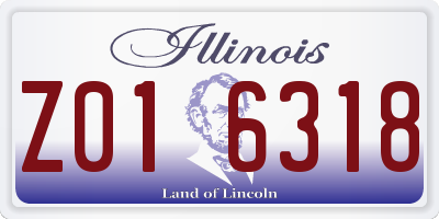 IL license plate Z016318