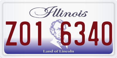 IL license plate Z016340