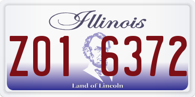 IL license plate Z016372