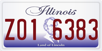 IL license plate Z016383
