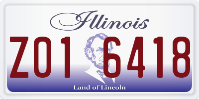 IL license plate Z016418