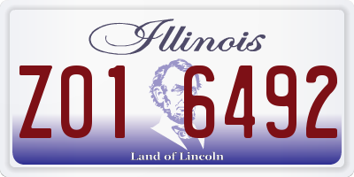 IL license plate Z016492