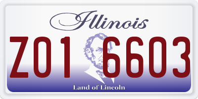 IL license plate Z016603