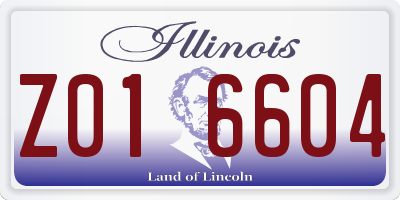 IL license plate Z016604