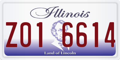 IL license plate Z016614