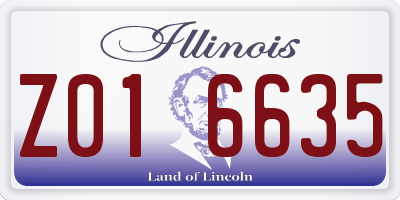 IL license plate Z016635