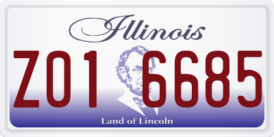 IL license plate Z016685