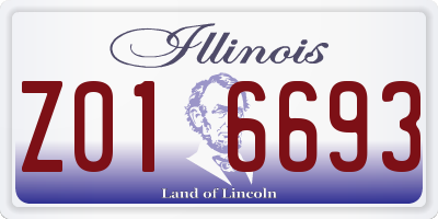 IL license plate Z016693