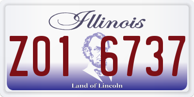IL license plate Z016737