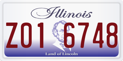 IL license plate Z016748