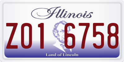 IL license plate Z016758
