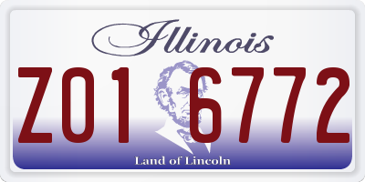 IL license plate Z016772