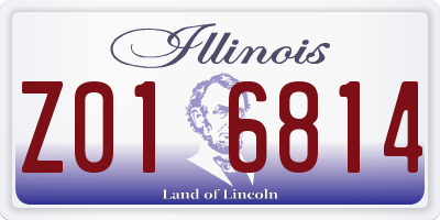 IL license plate Z016814