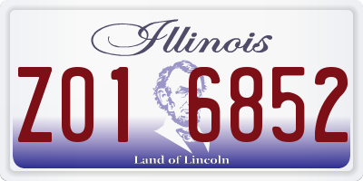 IL license plate Z016852