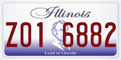 IL license plate Z016882