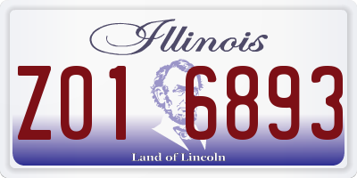 IL license plate Z016893
