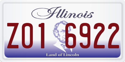 IL license plate Z016922