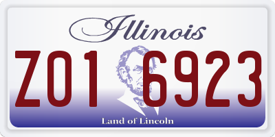 IL license plate Z016923