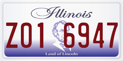 IL license plate Z016947