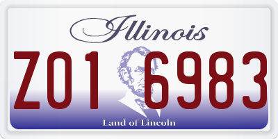 IL license plate Z016983