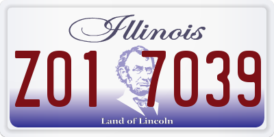IL license plate Z017039