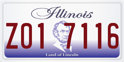 IL license plate Z017116