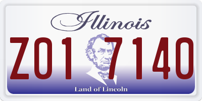IL license plate Z017140