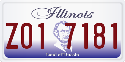 IL license plate Z017181