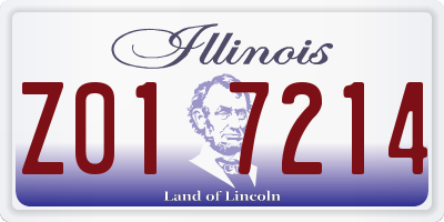 IL license plate Z017214