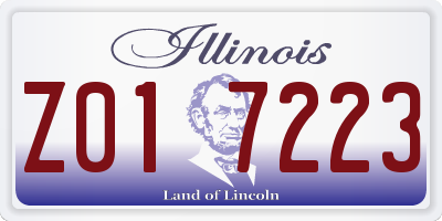 IL license plate Z017223