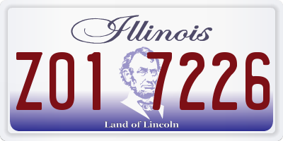 IL license plate Z017226