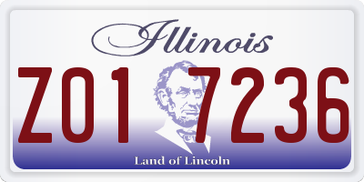 IL license plate Z017236