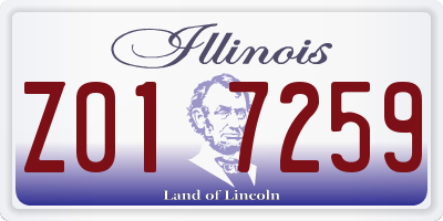 IL license plate Z017259