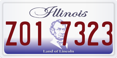 IL license plate Z017323