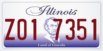 IL license plate Z017351
