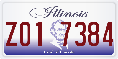 IL license plate Z017384