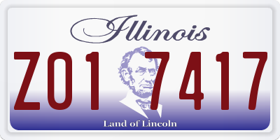 IL license plate Z017417