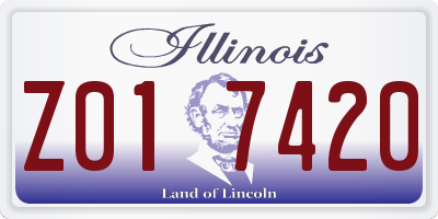 IL license plate Z017420