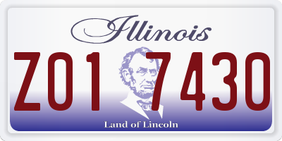 IL license plate Z017430