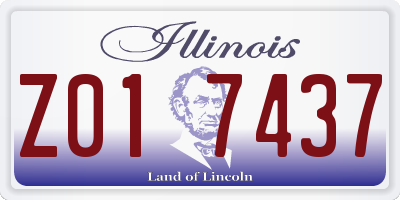 IL license plate Z017437