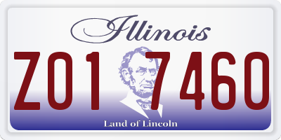 IL license plate Z017460